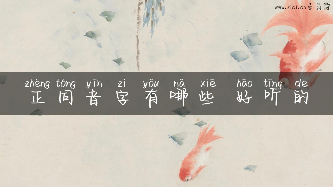 正同音字有哪些 好听的