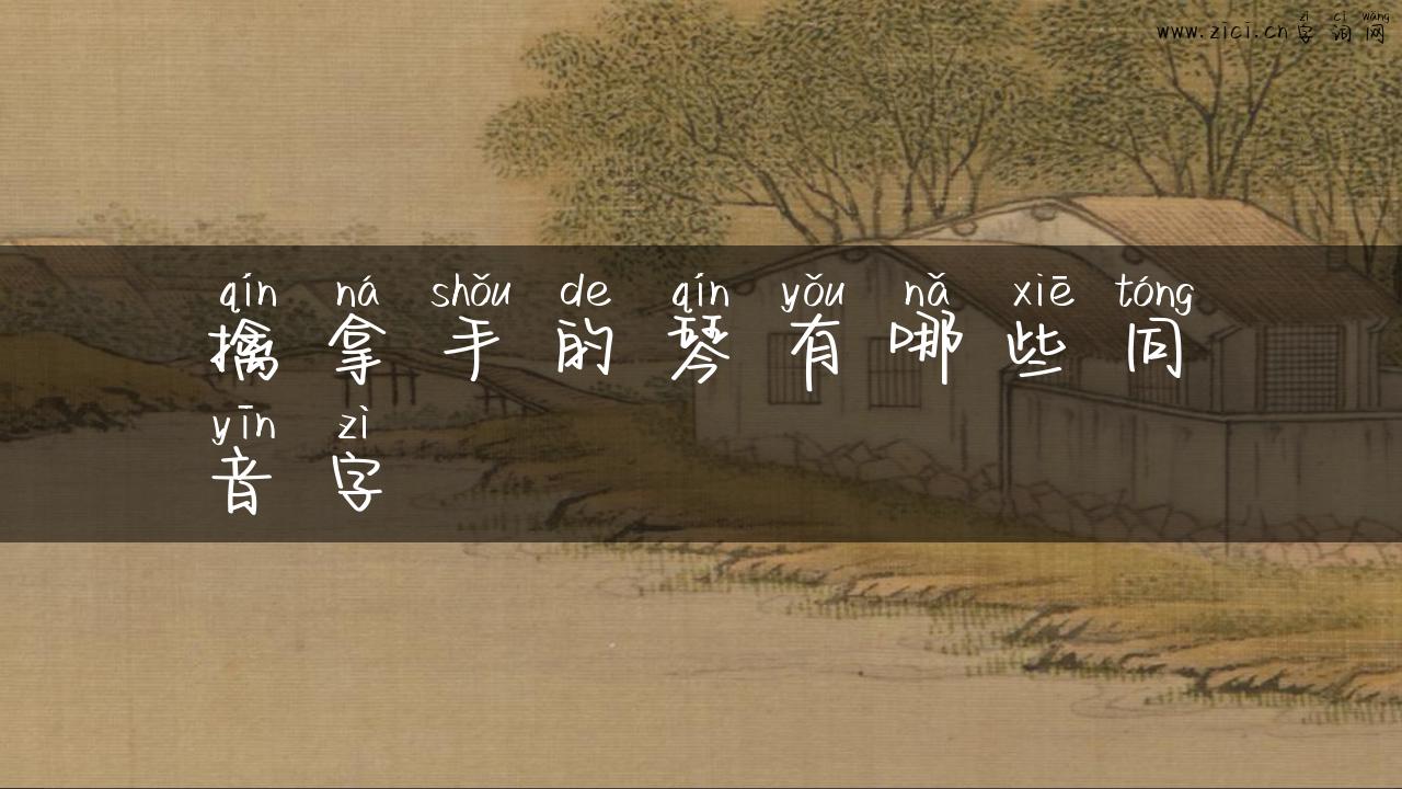 擒拿手的琴有哪些同音字