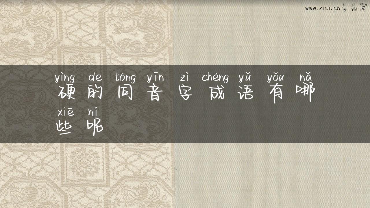 硬的同音字成语有哪些呢