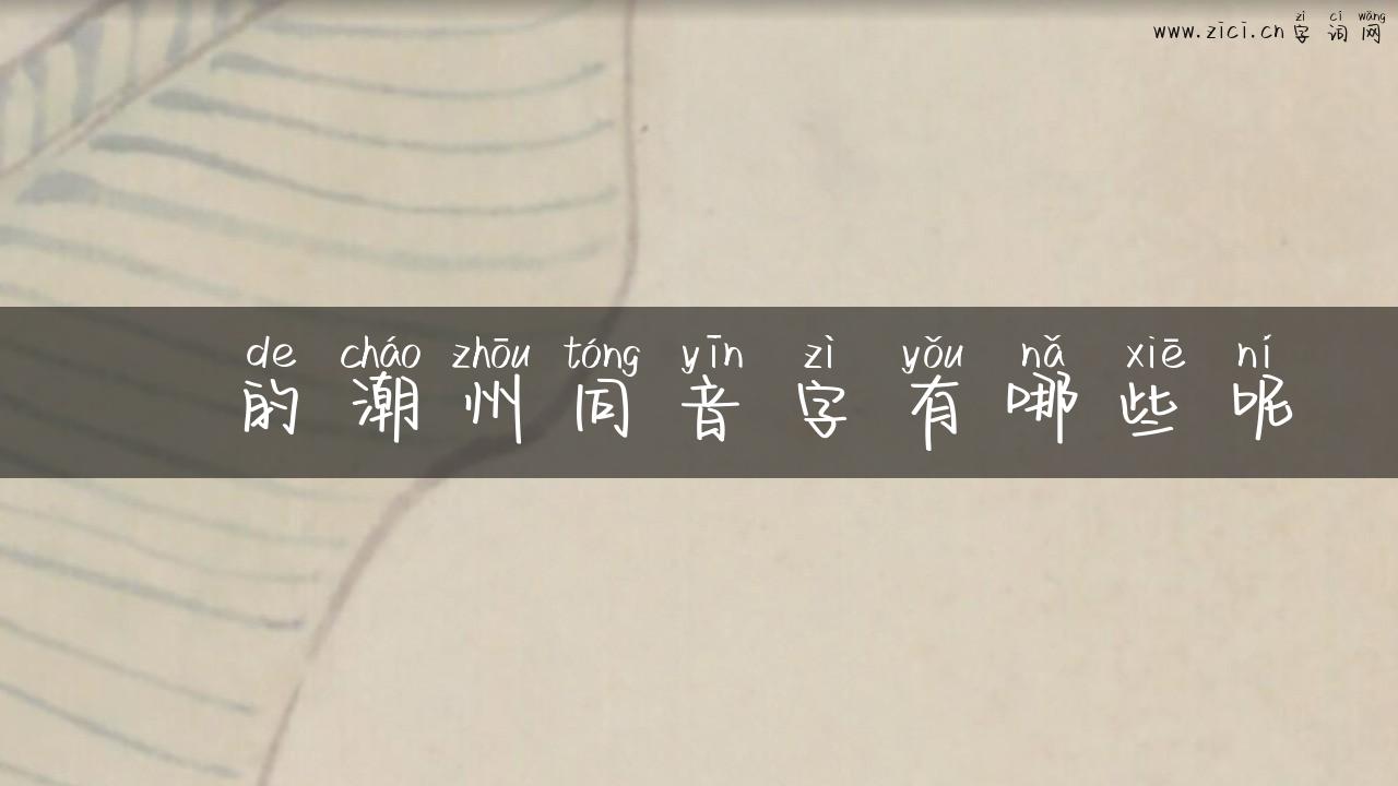 翾的潮州同音字有哪些呢