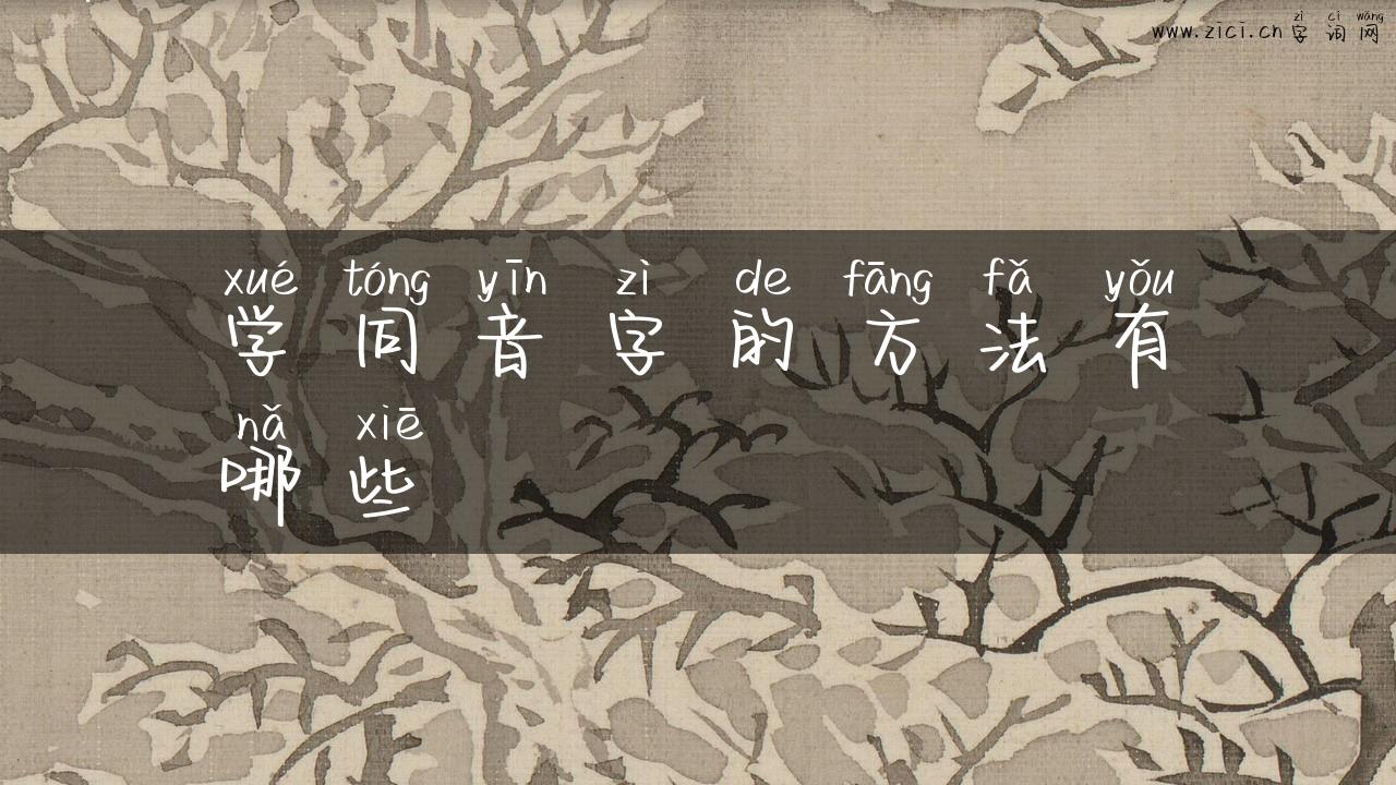 学同音字的方法有哪些