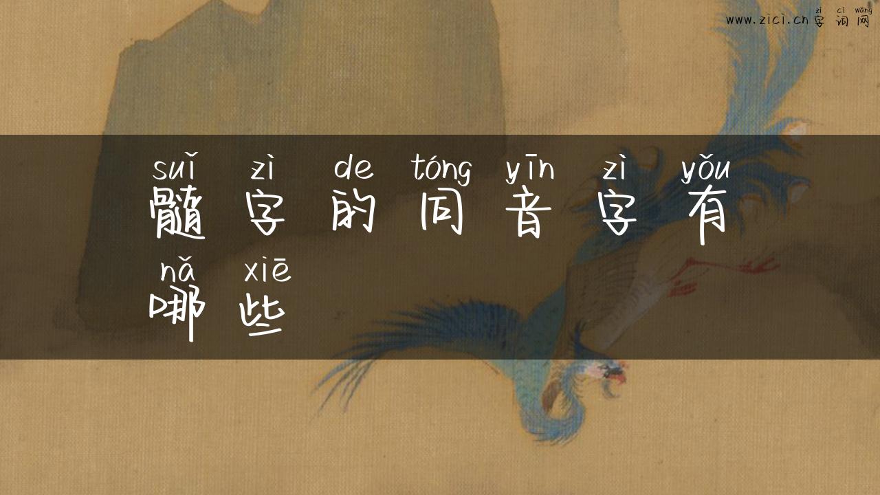 髓字的同音字有哪些