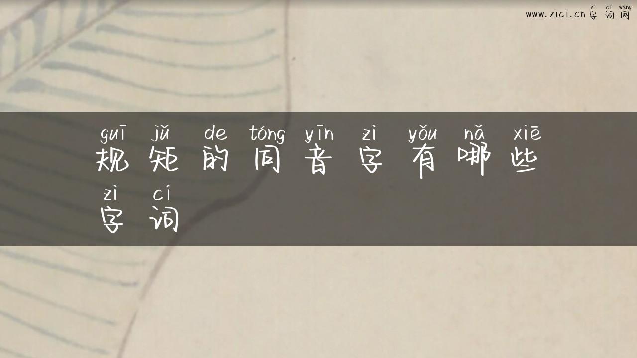 规矩的同音字有哪些字词