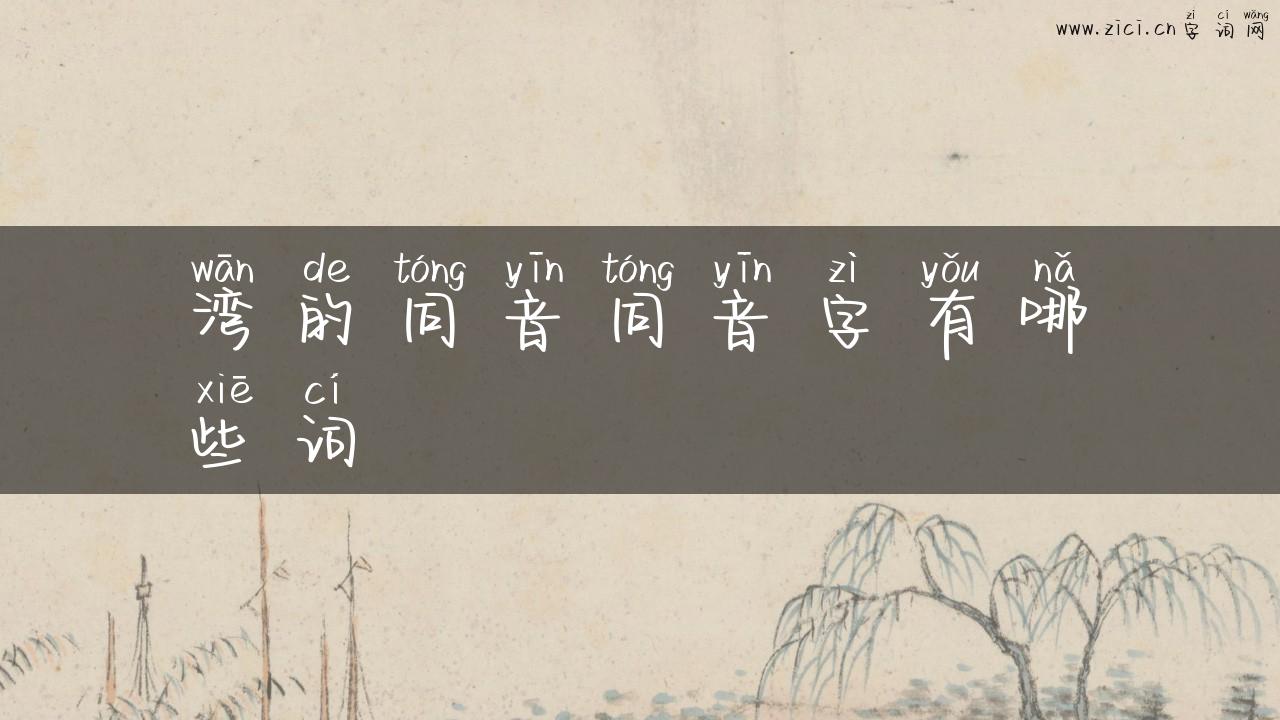 湾的同音同音字有哪些词
