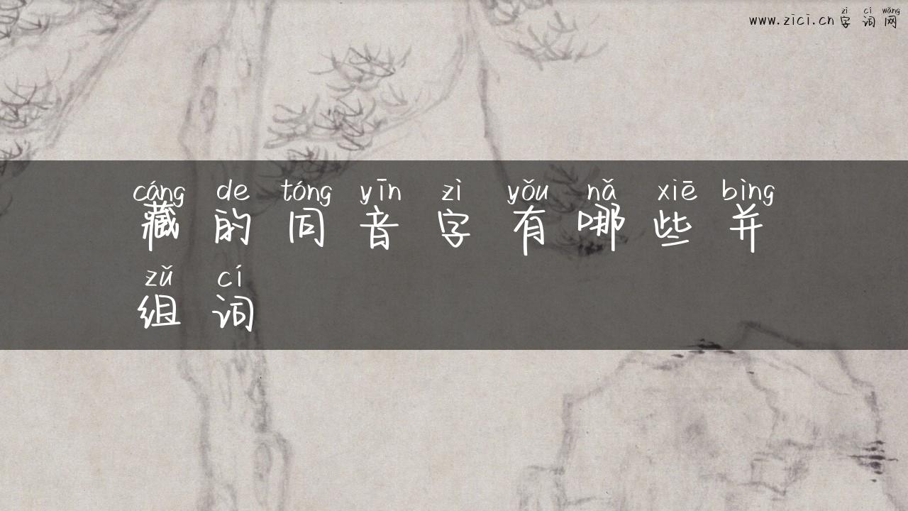 藏的同音字有哪些并组词