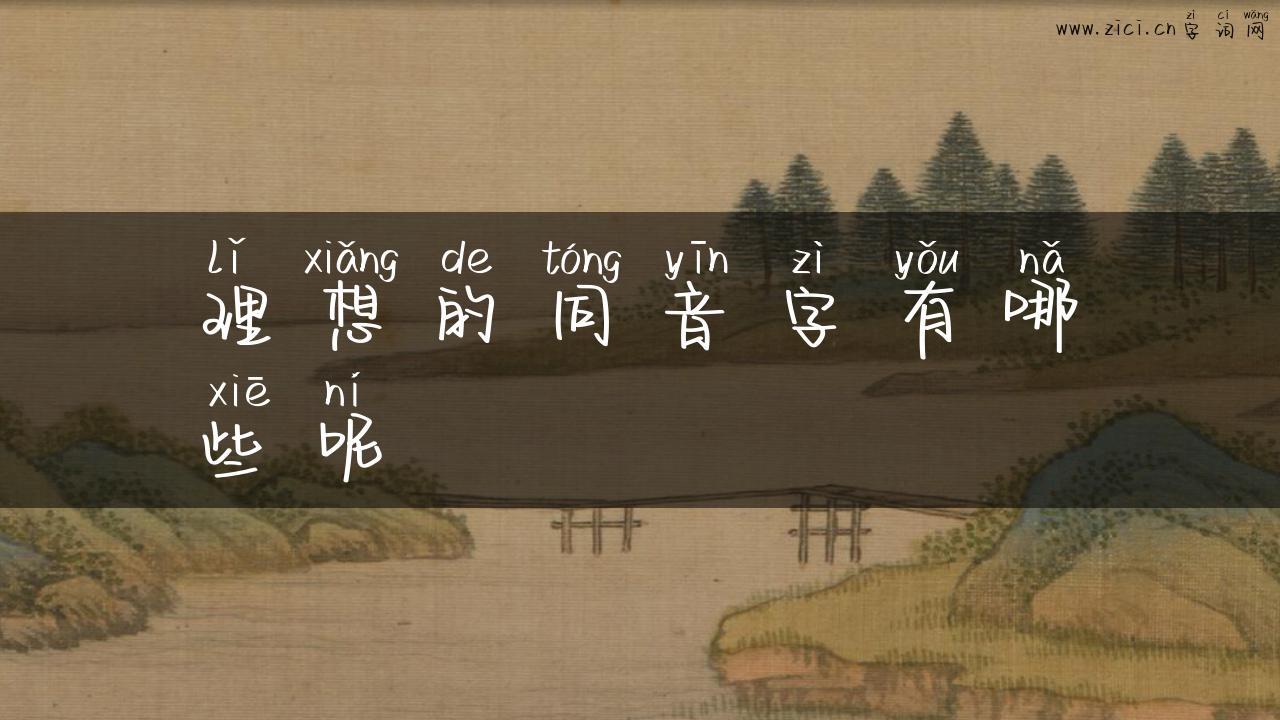 理想的同音字有哪些呢