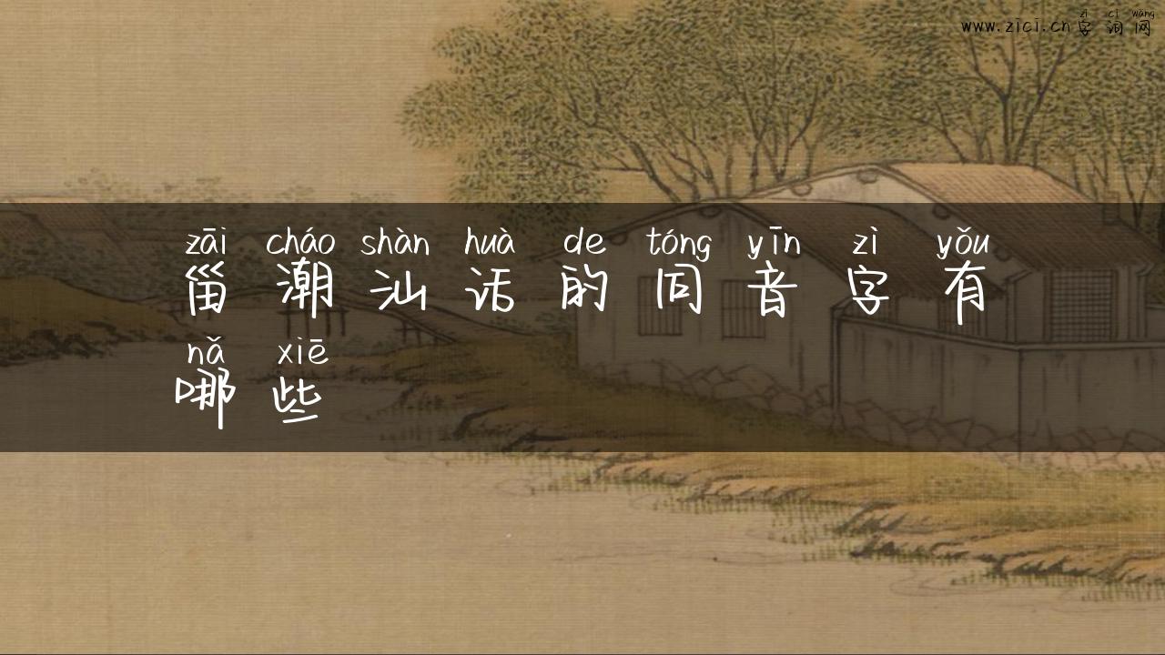 甾潮汕话的同音字有哪些