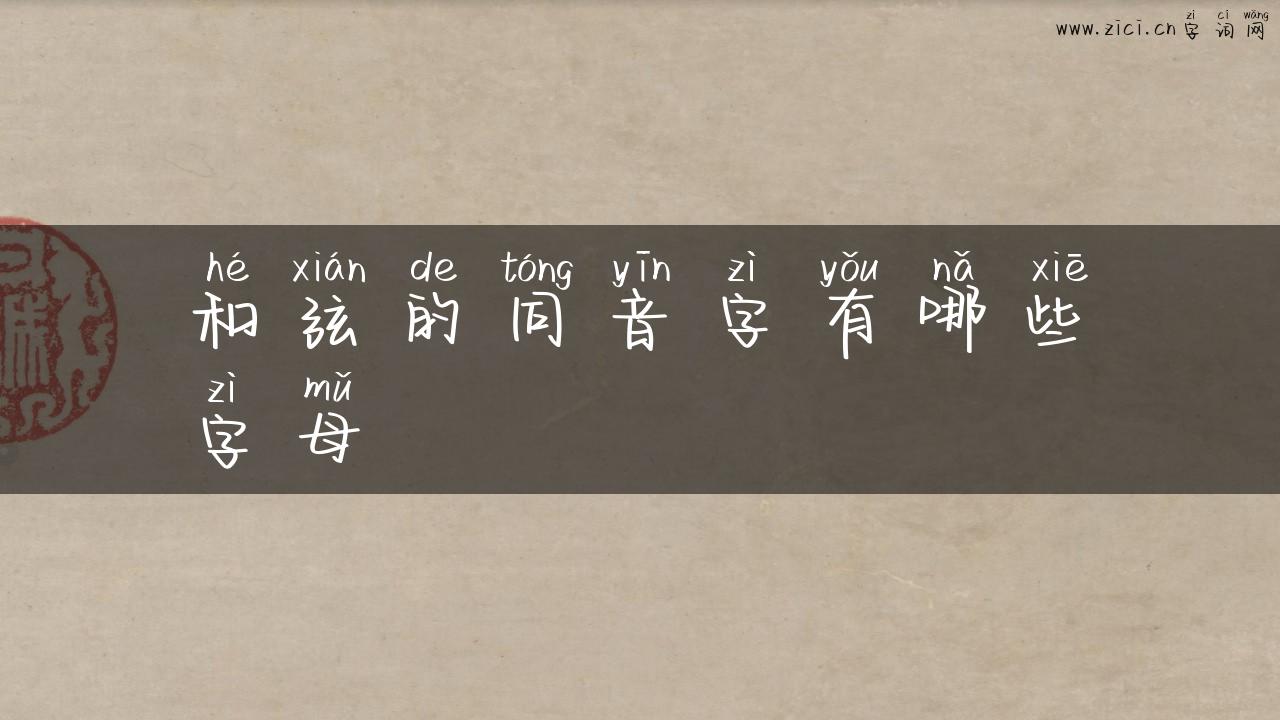 和弦的同音字有哪些字母