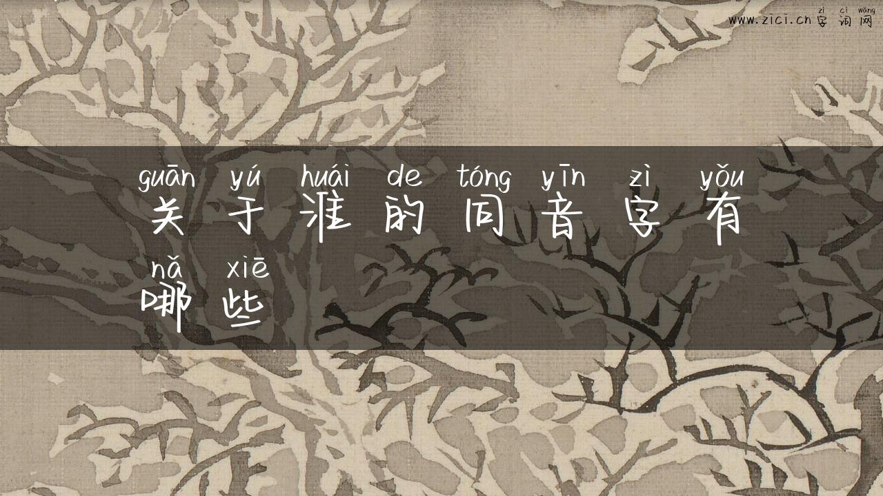关于淮的同音字有哪些