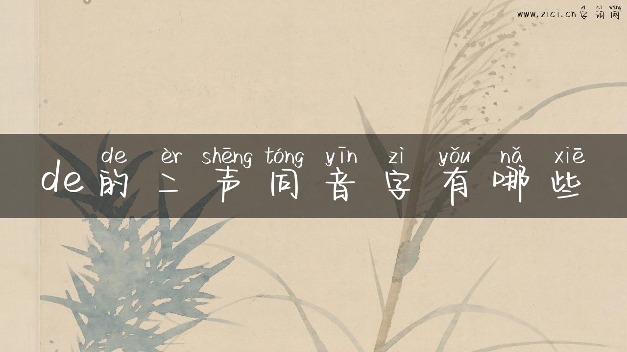 de的二声同音字有哪些