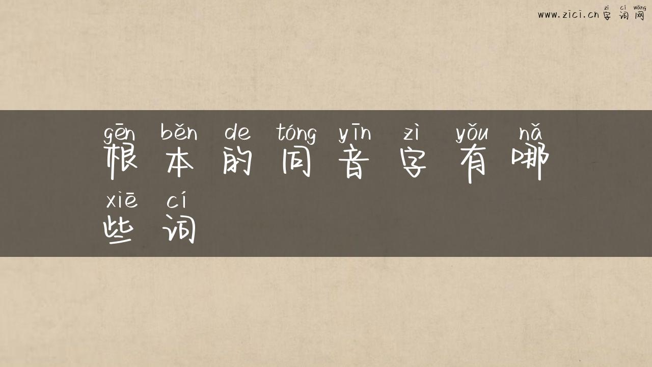 根本的同音字有哪些词