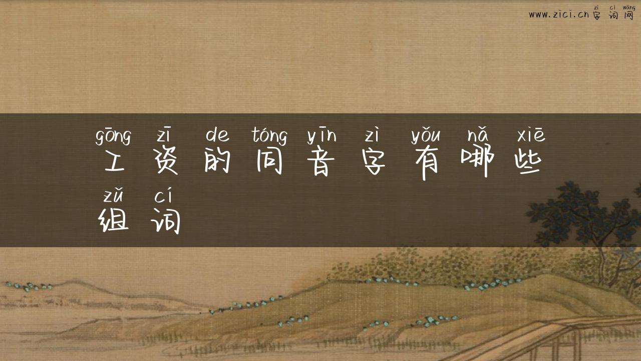 工资的同音字有哪些组词
