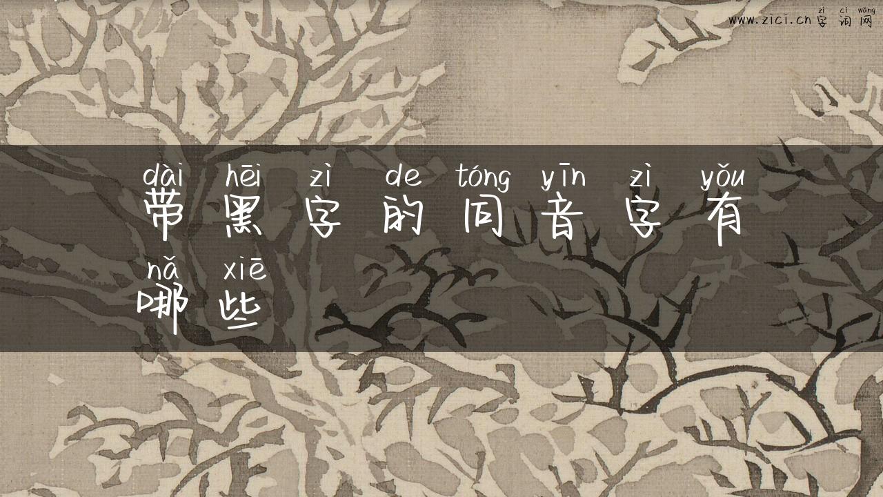 带黑字的同音字有哪些