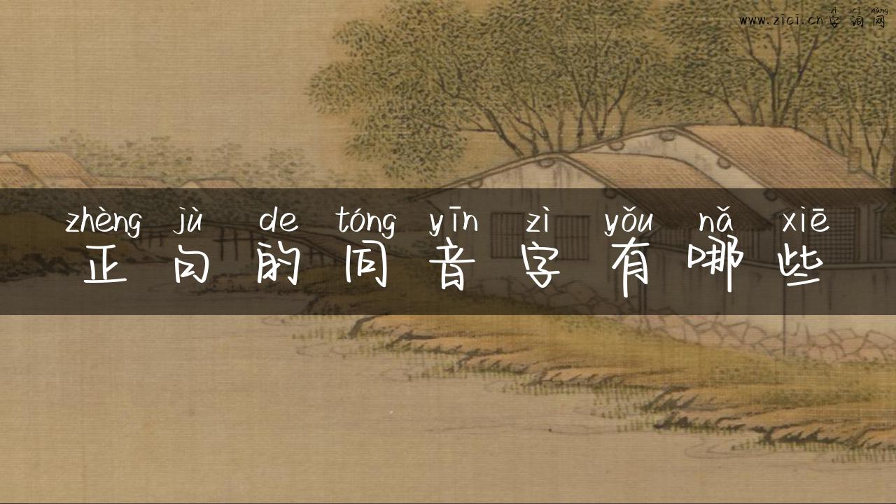 正句的同音字有哪些