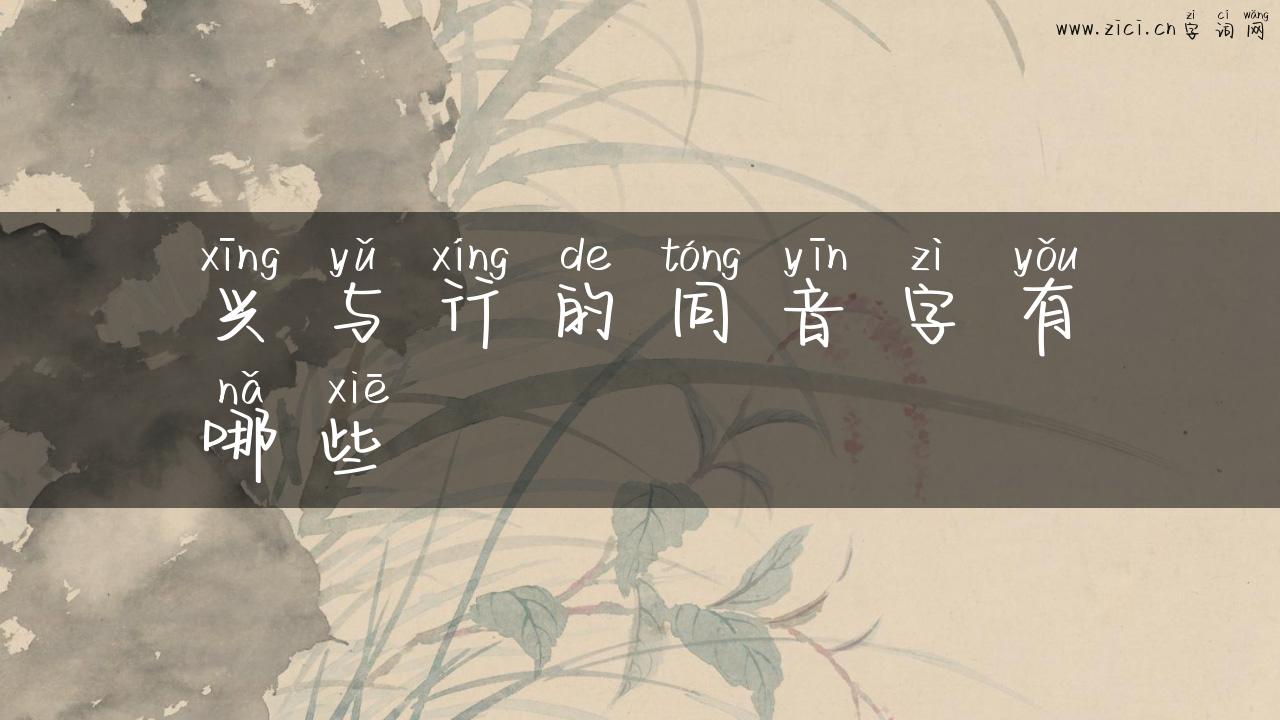 兴与行的同音字有哪些