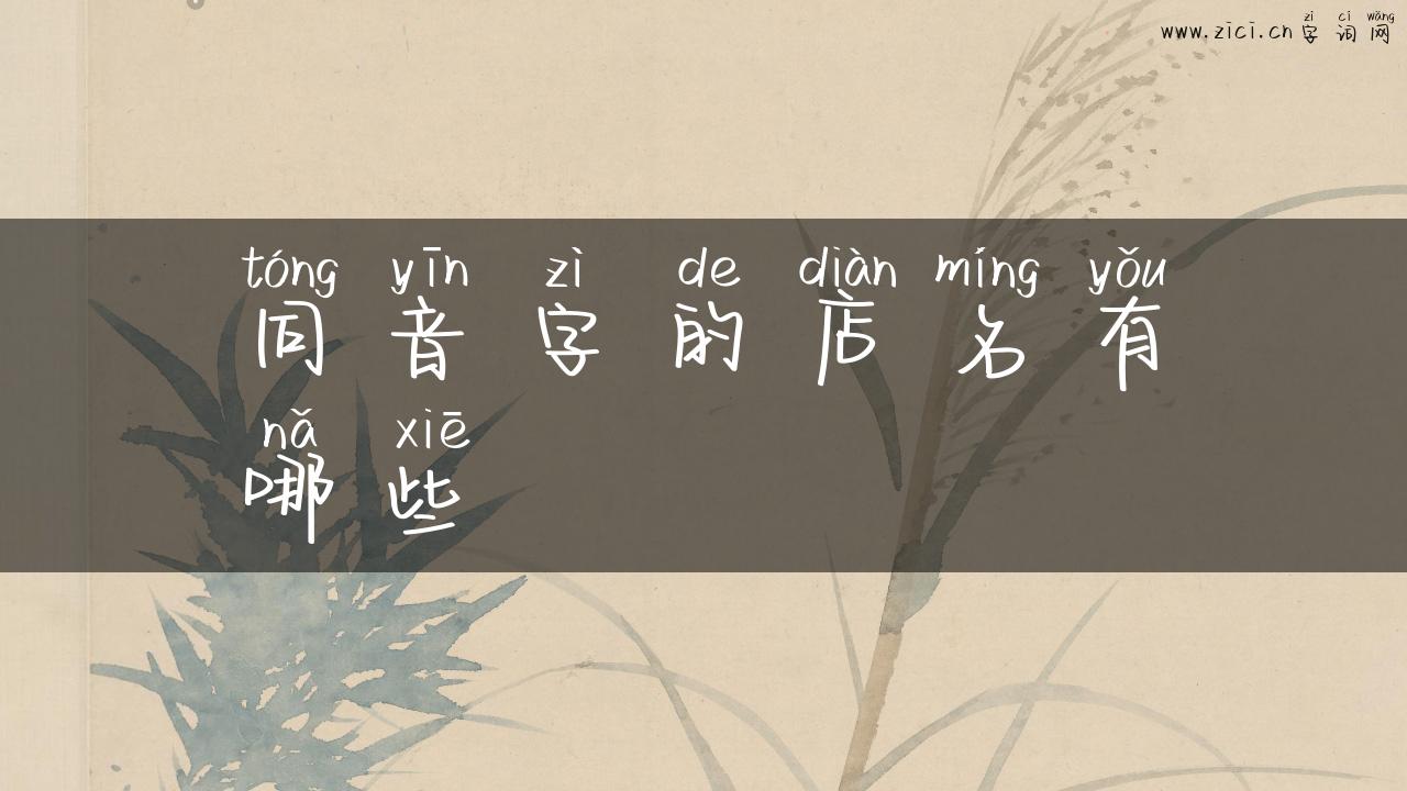 同音字的店名有哪些