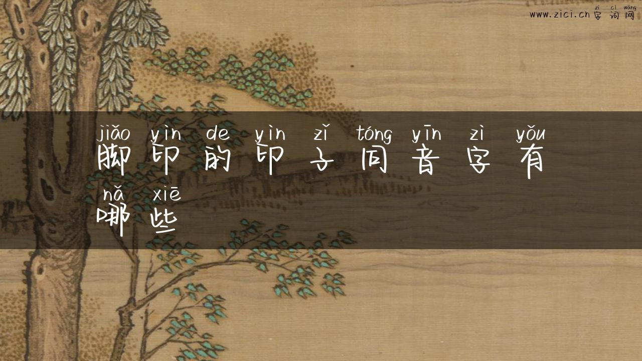 脚印的印子同音字有哪些
