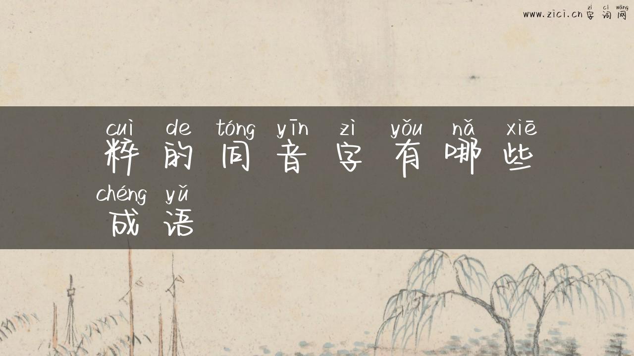 粹的同音字有哪些成语