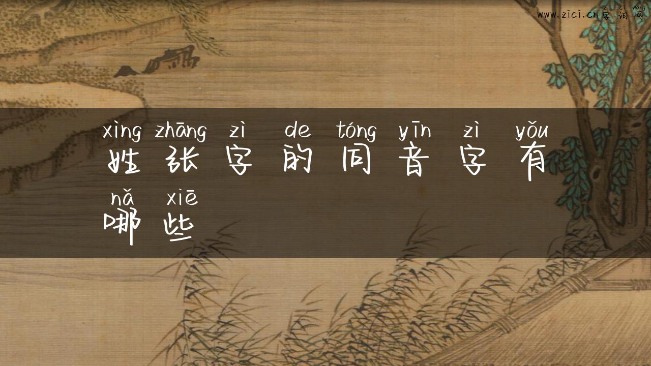 姓张字的同音字有哪些