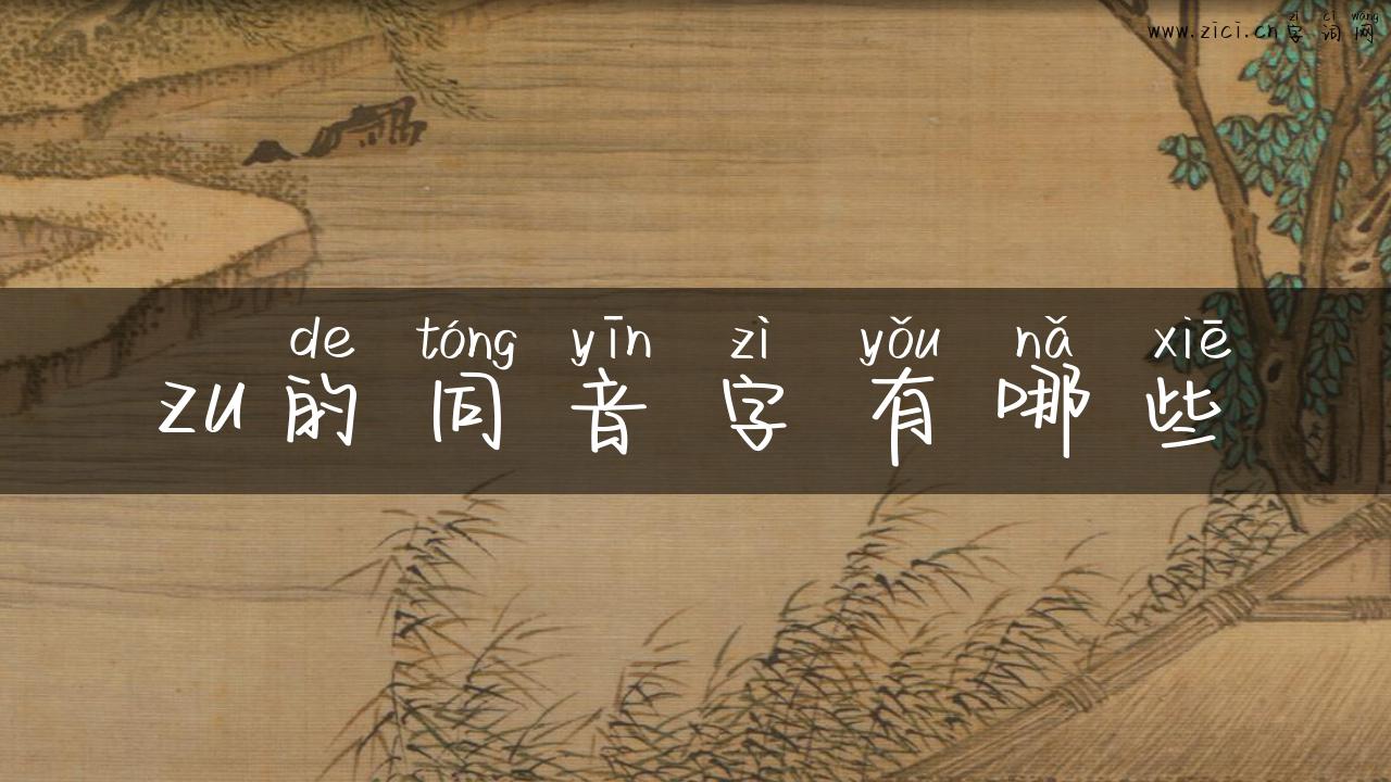 zu的同音字有哪些