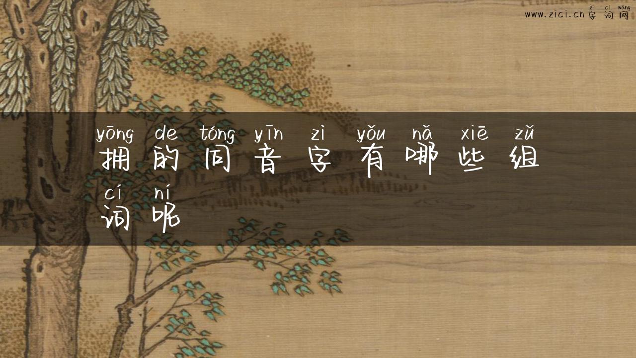 拥的同音字有哪些组词呢