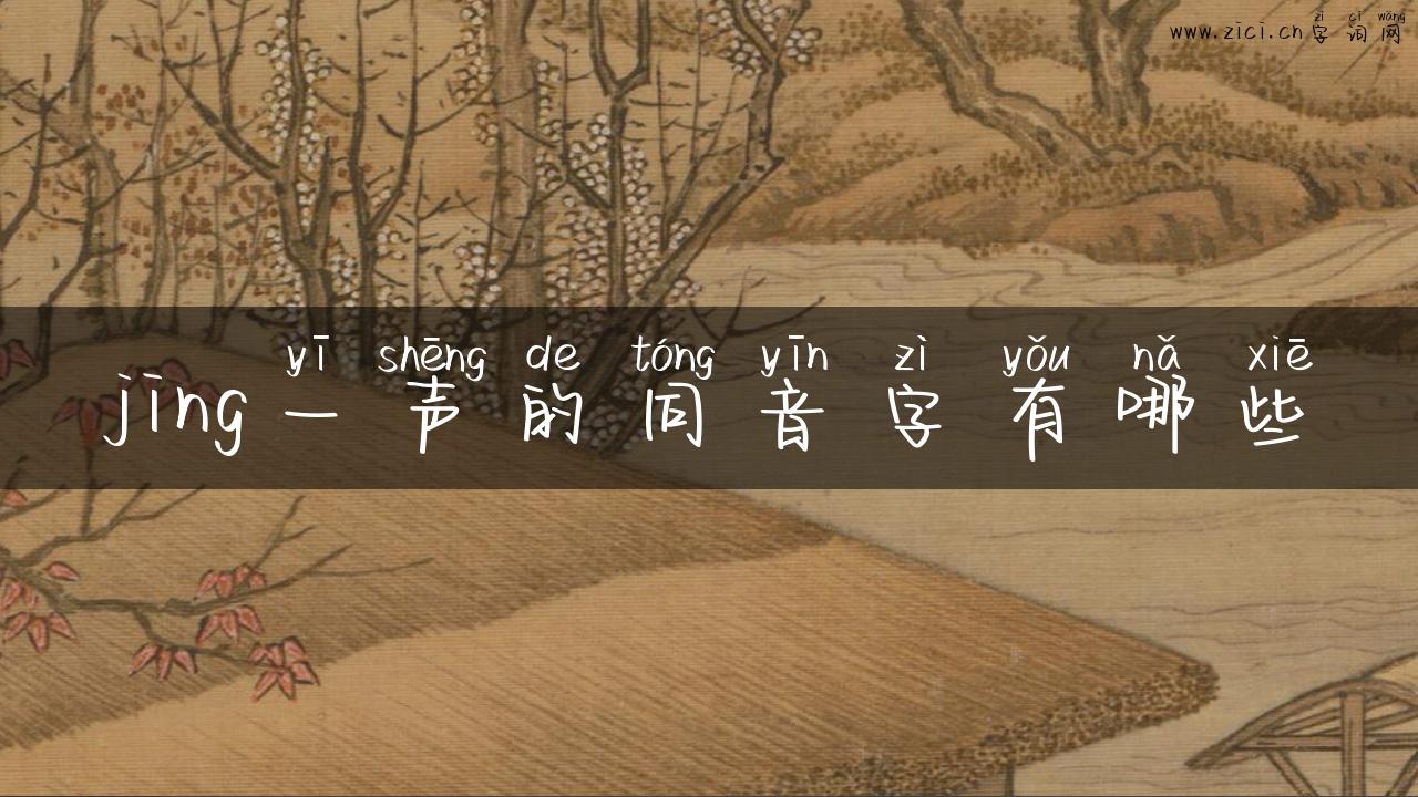 jing一声的同音字有哪些