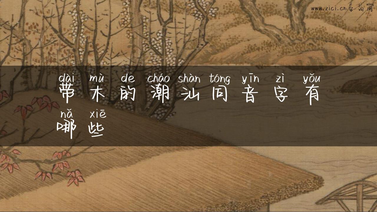 带木的潮汕同音字有哪些