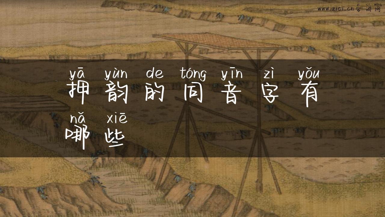 押韵的同音字有哪些