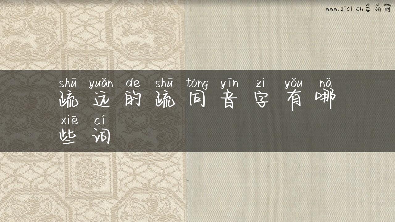 疏远的疏同音字有哪些词