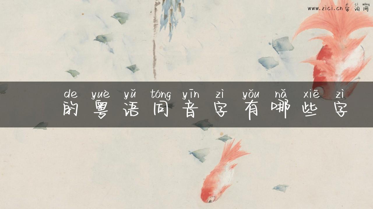 姽的粤语同音字有哪些字