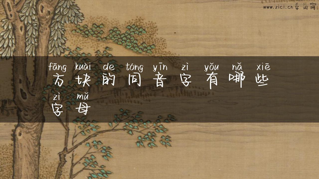 方块的同音字有哪些字母
