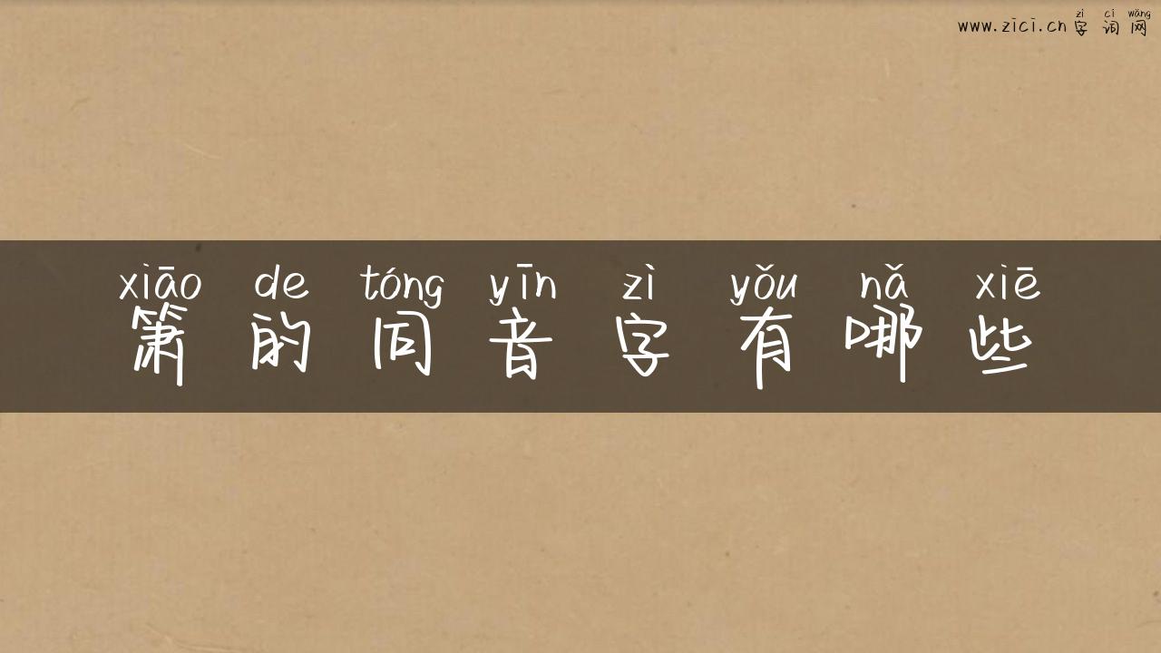 箫的同音字有哪些