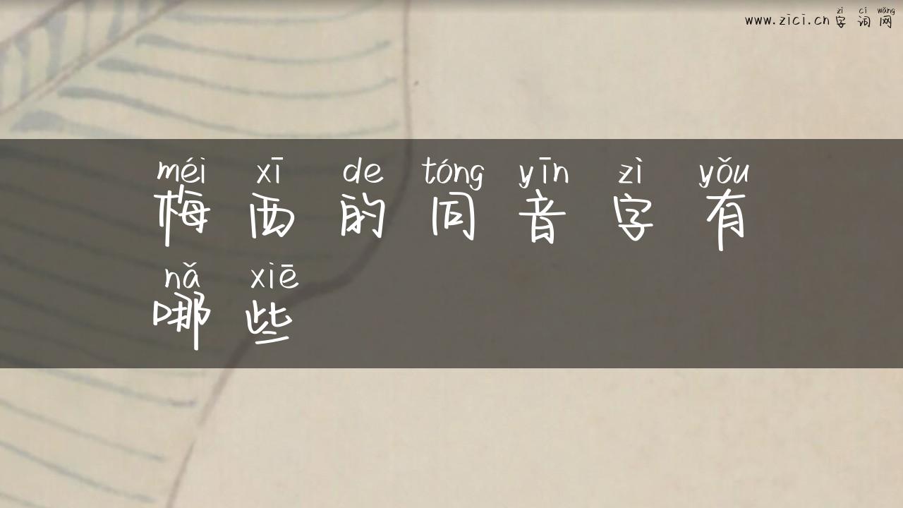 梅西的同音字有哪些