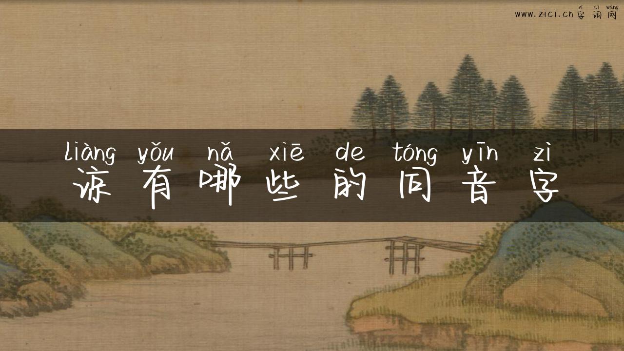 谅有哪些的同音字
