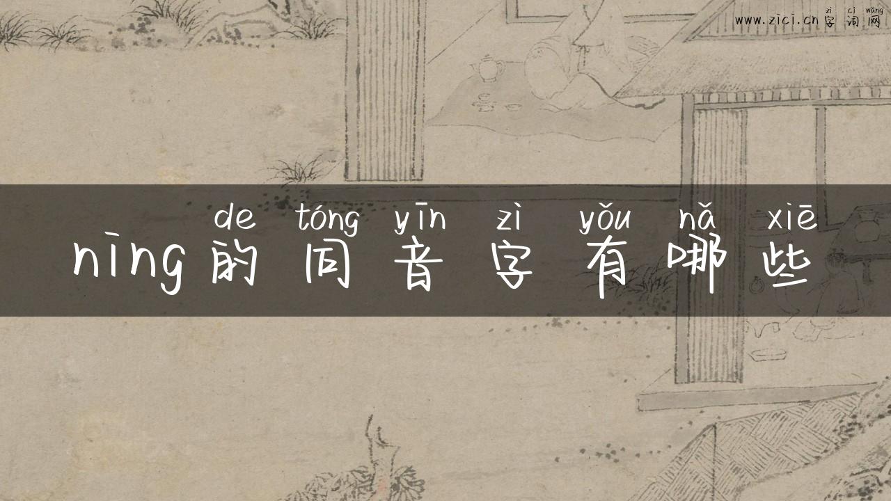 ning的同音字有哪些