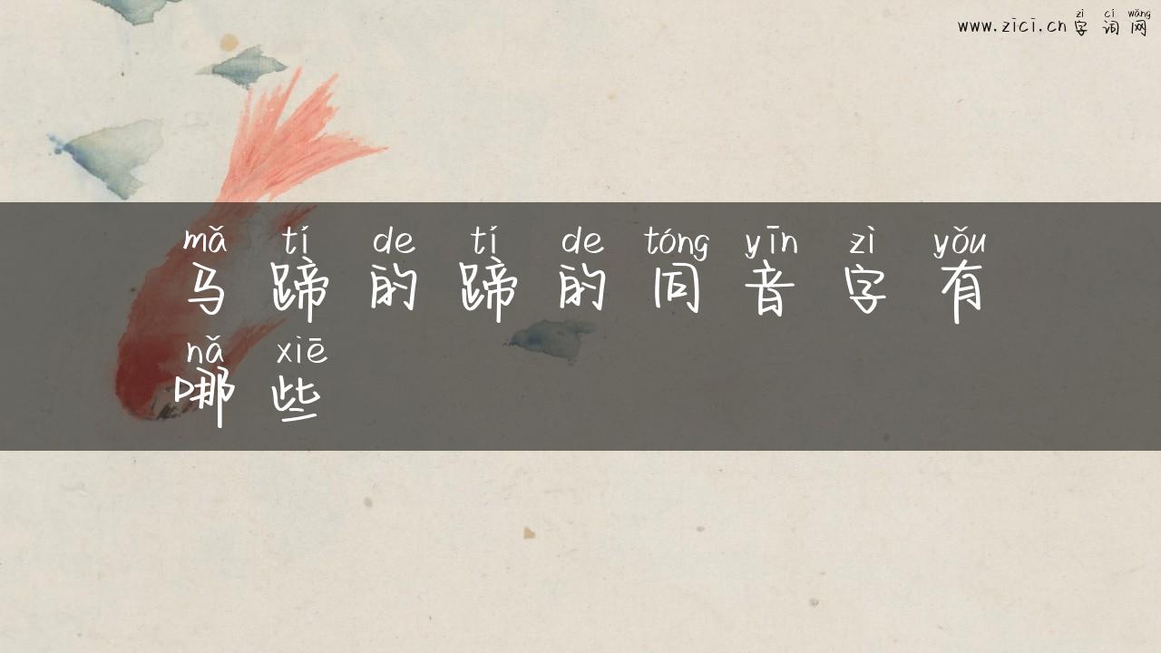 马蹄的蹄的同音字有哪些