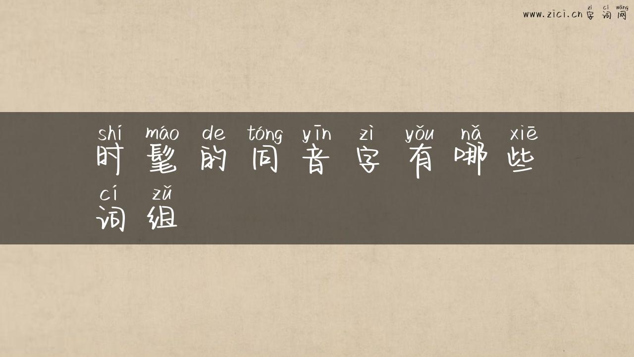 时髦的同音字有哪些词组