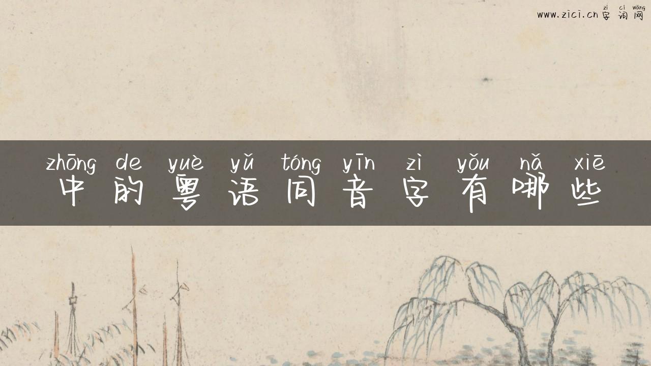中的粤语同音字有哪些