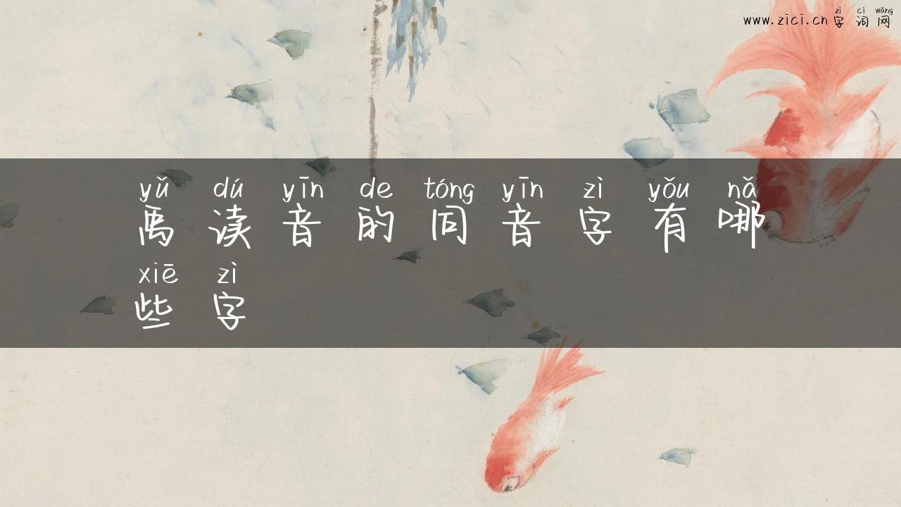 禹读音的同音字有哪些字