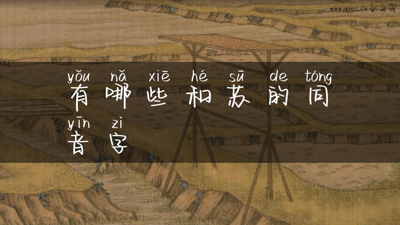 有哪些和苏的同音字