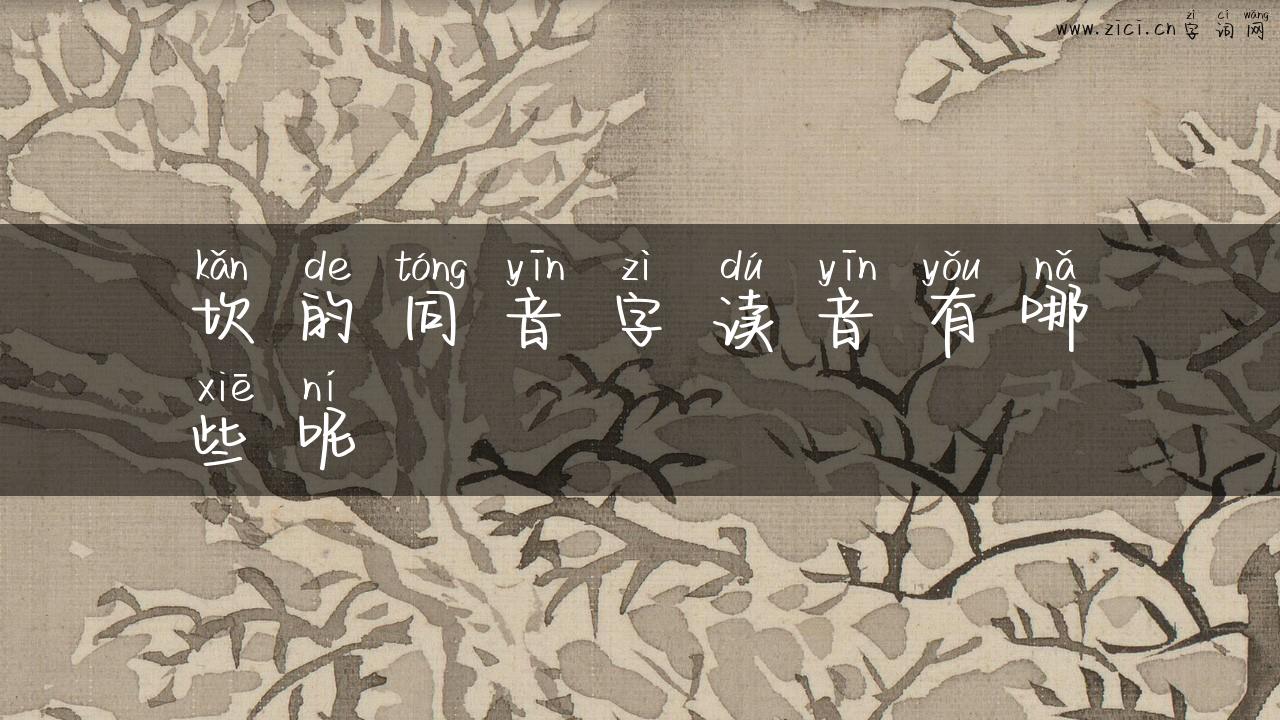 坎的同音字读音有哪些呢