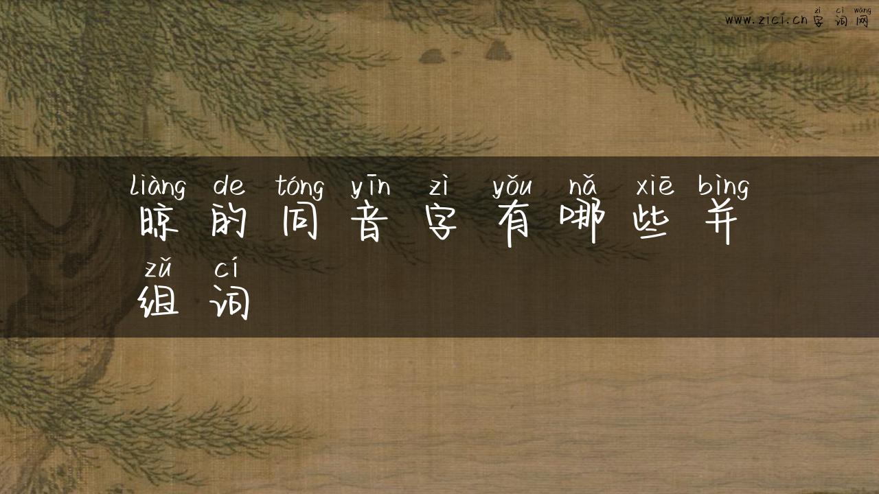 晾的同音字有哪些并组词