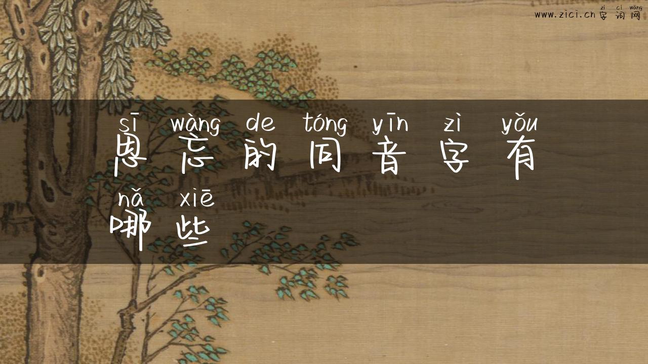 思忘的同音字有哪些