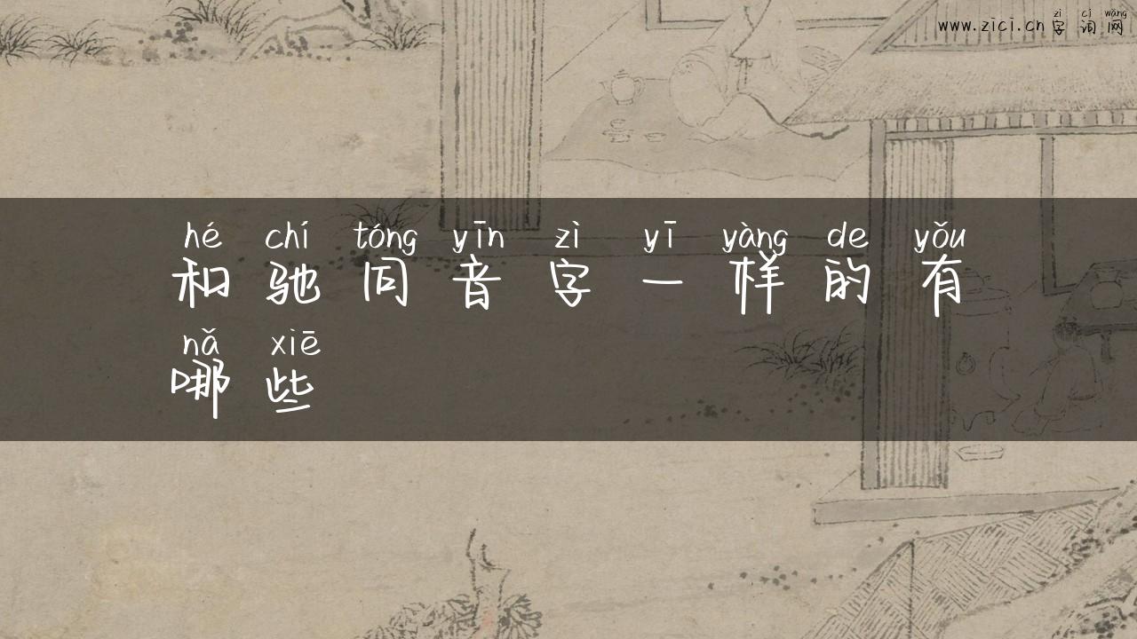 和驰同音字一样的有哪些