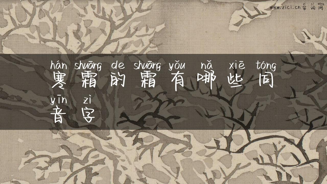 寒霜的霜有哪些同音字