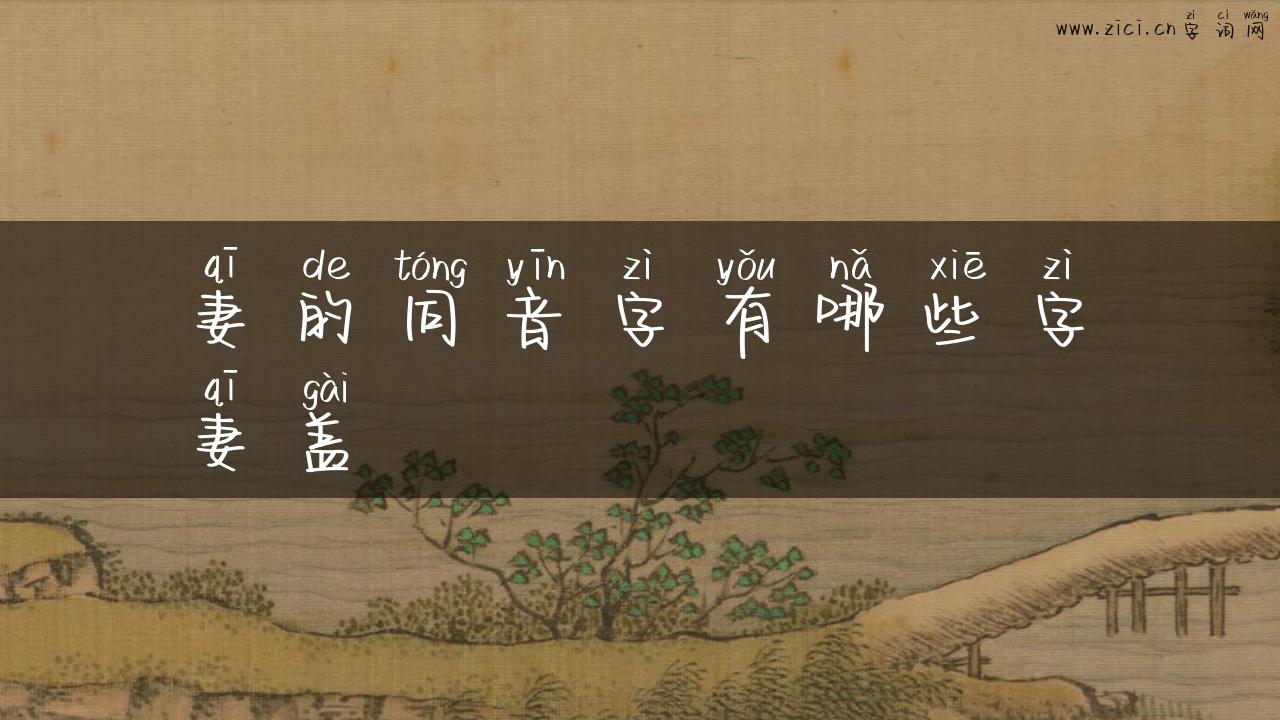 妻的同音字有哪些字妻盖