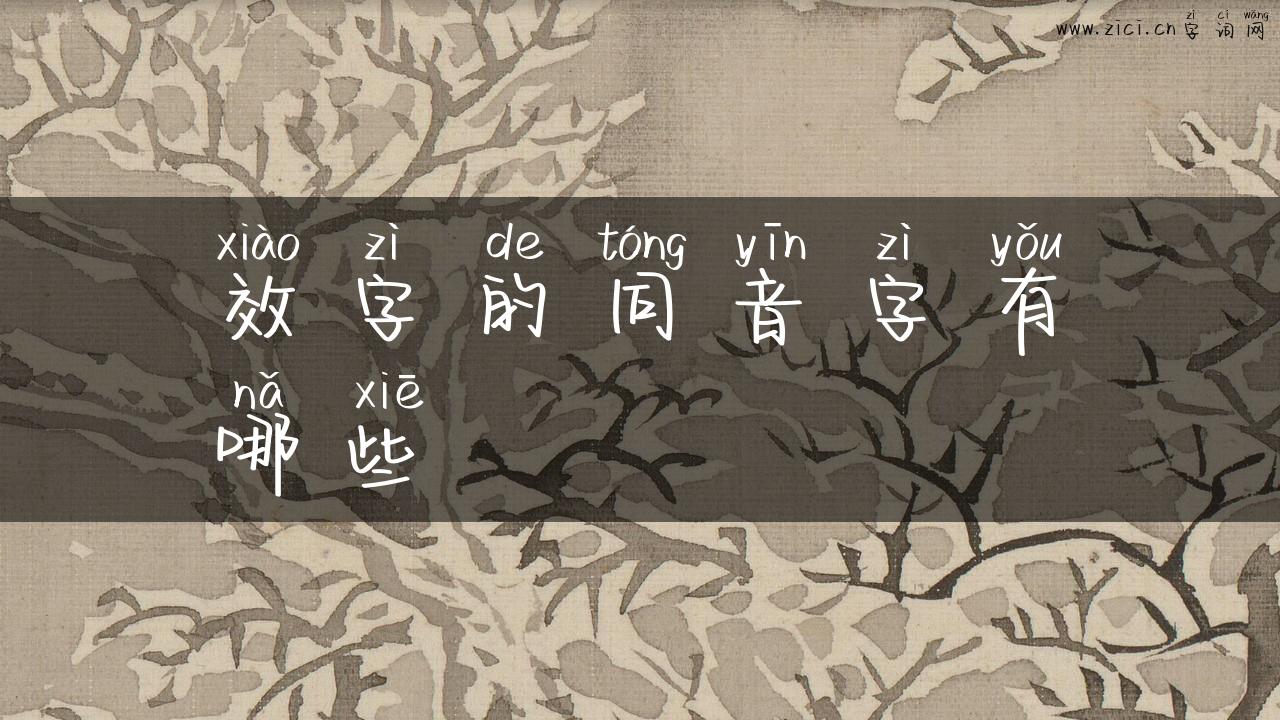 效字的同音字有哪些