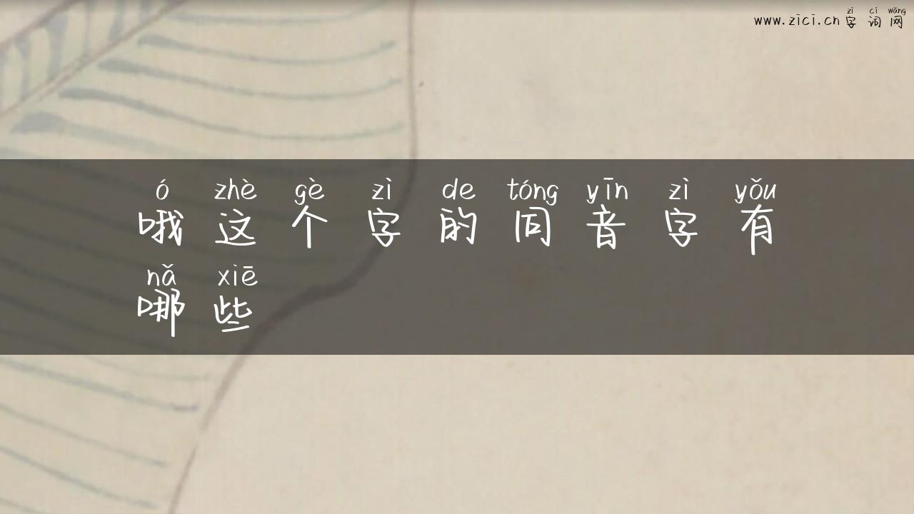 哦这个字的同音字有哪些