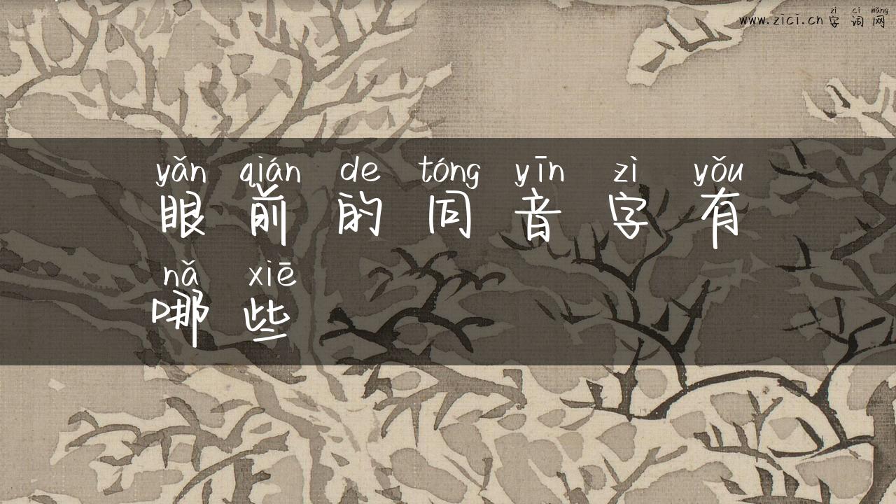 眼前的同音字有哪些