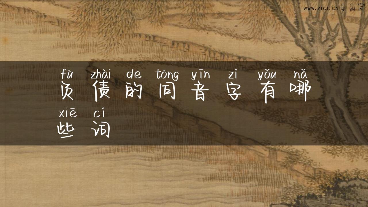 负债的同音字有哪些词